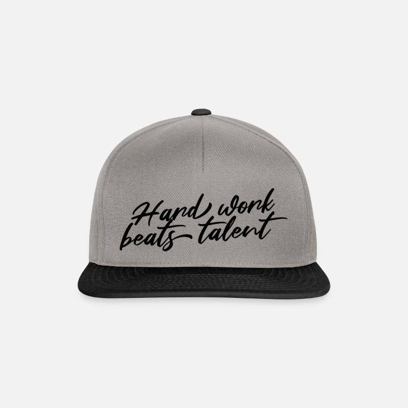 HARD WORK BEATS TALENT - Snapback Cap - graphite/black