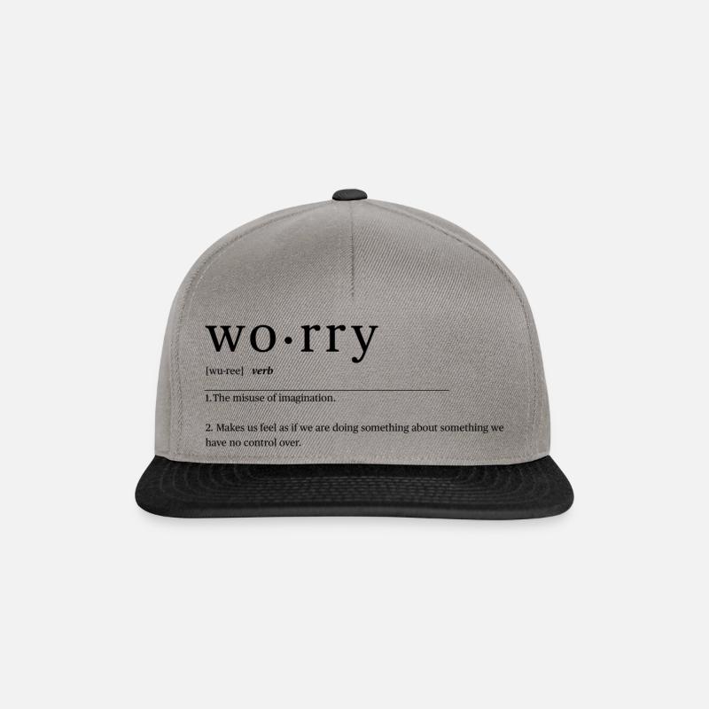 Inspirational Worry Definition - Snapback Cap - graphite/black