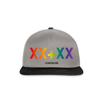Love is love Spruch - Snapback Cap - Graphit/Schwarz - Vorne