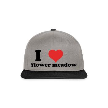 i love flower meadow - Snapback Cap - graphite/black - Front
