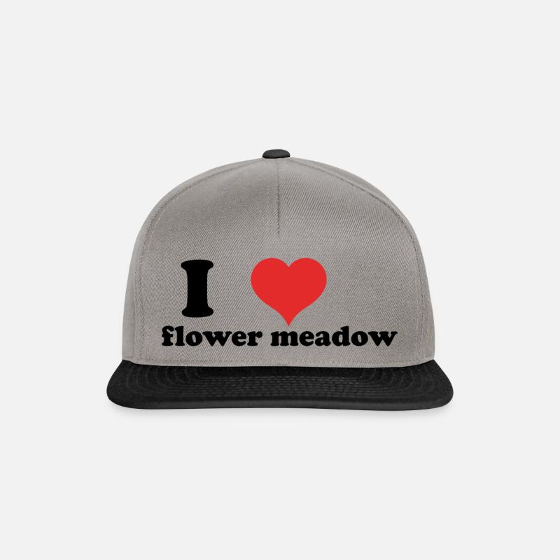 i love flower meadow - Snapback Cap - Graphit/Schwarz