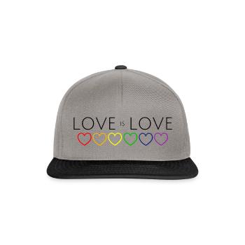 L'amour est l'amour Coeur chaîne arc-en-ciel - Casquette snapback - gris graphite/noir - Devant