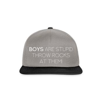BOYS ARE STUPID THROW ROCKS AT THEM - Casquette snapback - gris graphite/noir - Devant