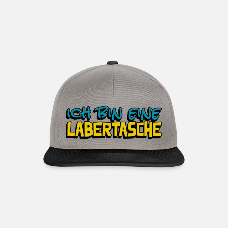 lustige Aussage ich bin eine Labertasche - Snapback Cap - Graphit/Schwarz
