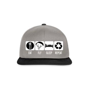 Paramotor Eat Fly Sleep Repeat Motorschirm Schwarz - Snapback Cap - Graphit/Schwarz - Vorne