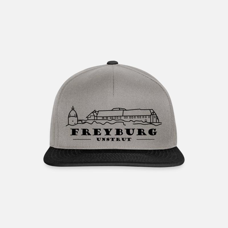 Freyburg / Unstrut - Schloss Neuenburg - Snapback Cap - Graphit/Schwarz