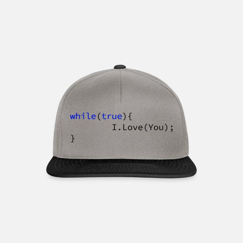I love you forever! - Coding - Snapback Cap - Graphit/Schwarz