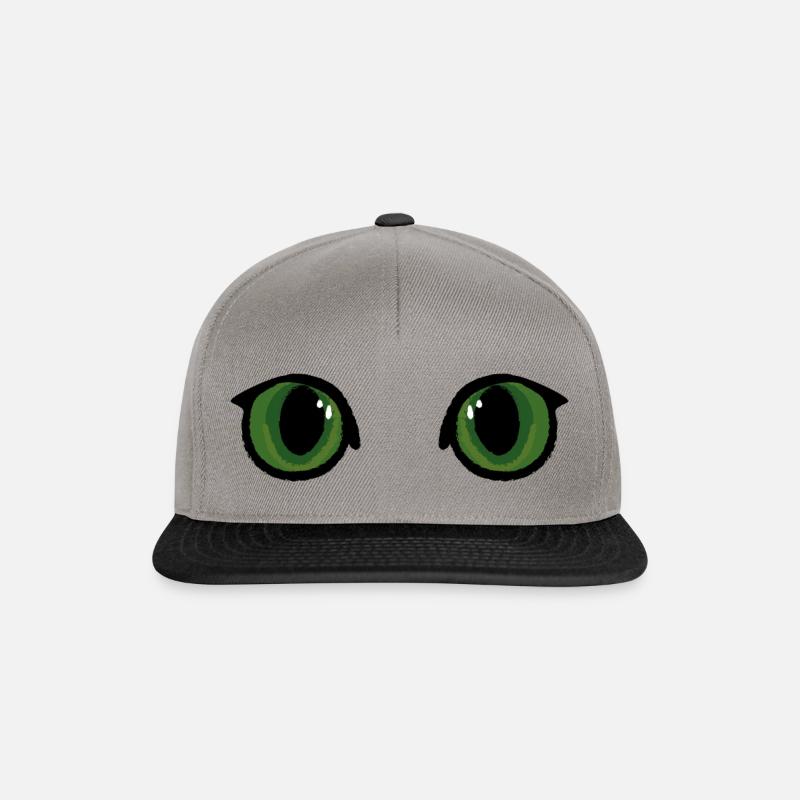 Cat eyes green - Snapback Cap - graphite/black