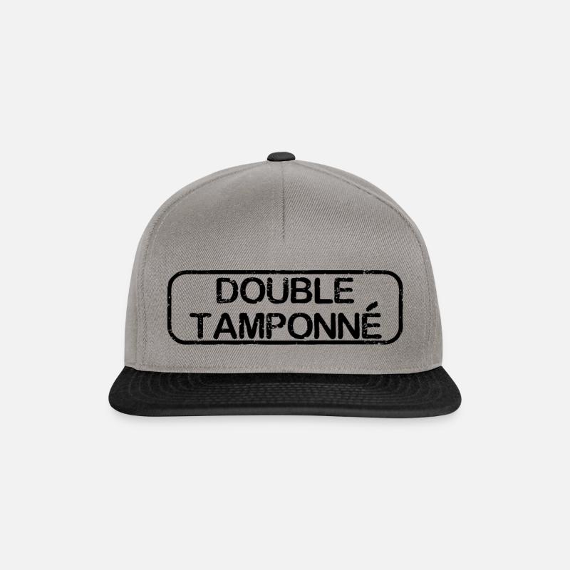 Double tamponné - Casquette snapback - gris graphite/noir
