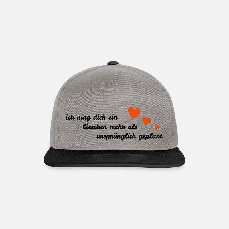 Liebe Beziehung Freundschaft+ Freunde Freundin - Snapback Cap - Graphit/Schwarz