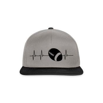 Herzschlag American Football - Snapback Cap - Graphit/Schwarz - Vorne