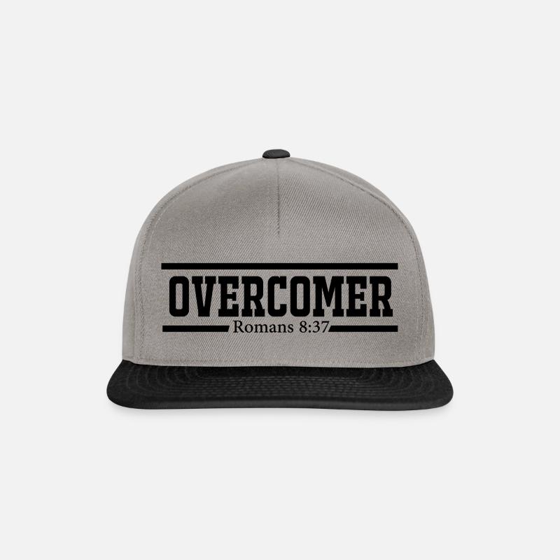 Overcomer Romans 8:37 - Snapback Cap - graphite/black
