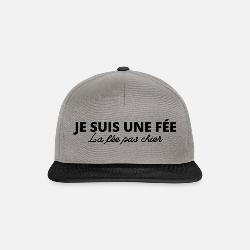 Je suis une fée, la fée pas chier - Casquette snapback - gris graphite/noir