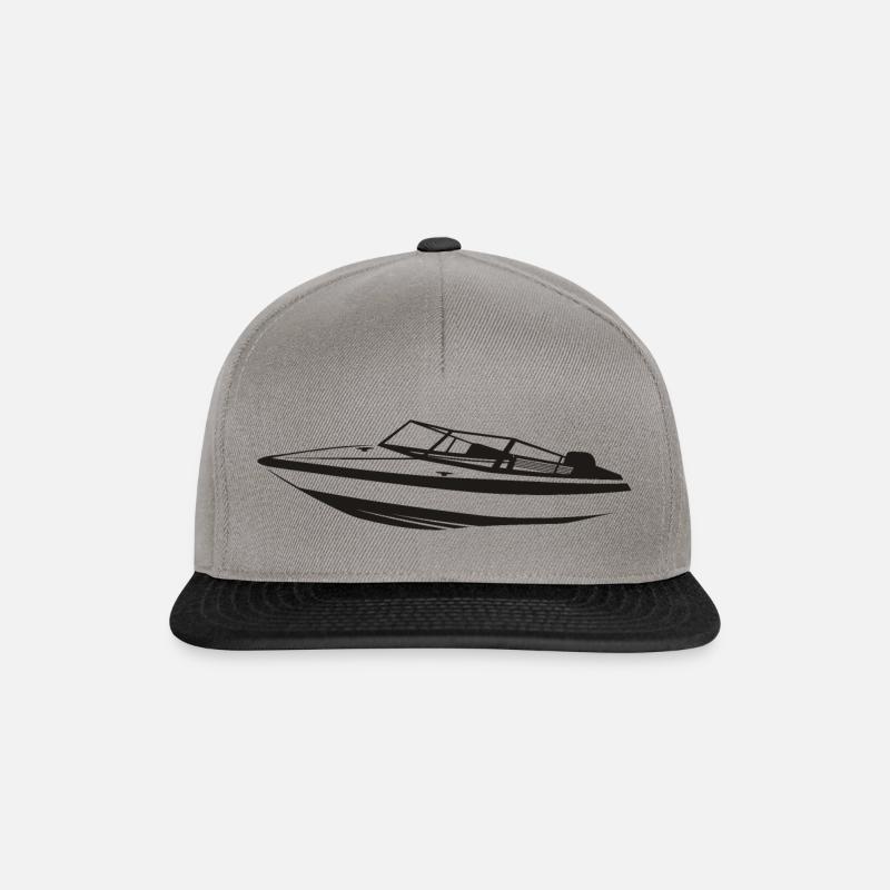 Motorboot schwarz - Snapback Cap - Graphit/Schwarz