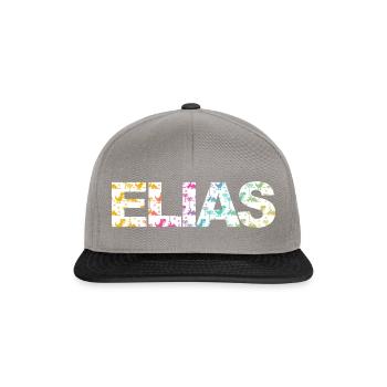 Elias - Beau nom de garçon avec des dinosaures cool - Casquette snapback - gris graphite/noir - Devant