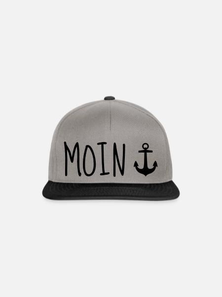 Moin mit Anker - Snapback Cap - Graphit/Schwarz