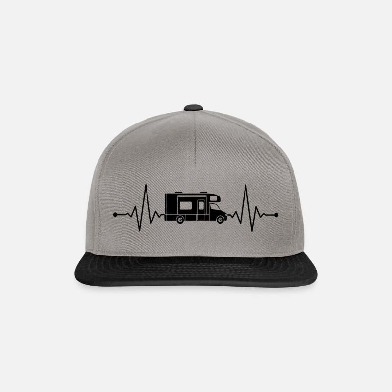 Motorhome Herzschlag Camping - Snapback Cap - graphite/black