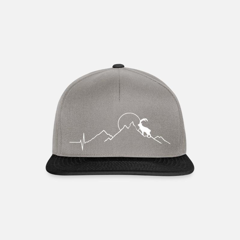 Steinbock und Berg - (B.w) - Snapback Cap - Graphit/Schwarz