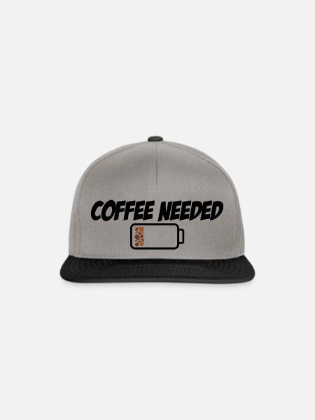 Coffee Needed - Snapback Cap - Graphit/Schwarz