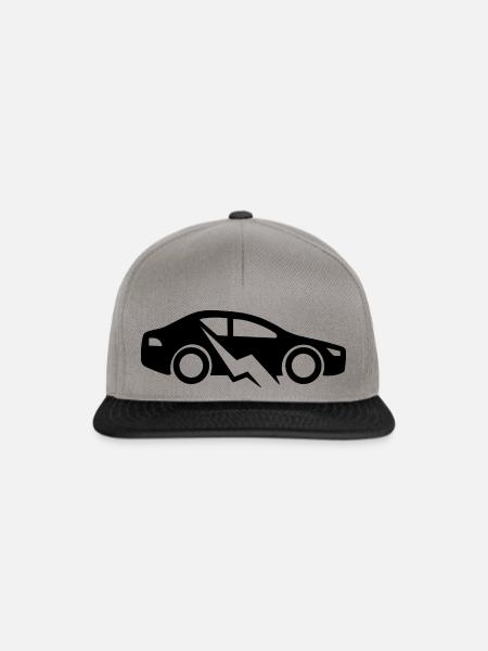 E-Auto Elektroauto - Snapback Cap - Graphit/Schwarz
