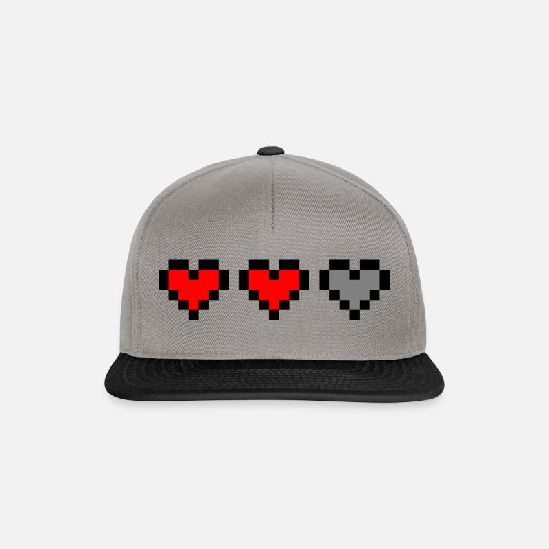 Coeurs de pixels - Casquette snapback - gris graphite/noir