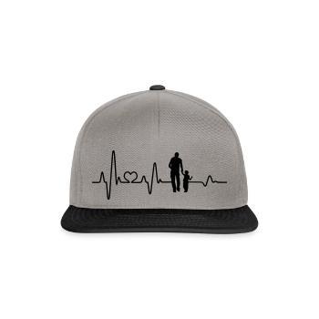 Bester Papa Vater und Sohn Hand in Hand Herzschlag - Snapback Cap - Graphit/Schwarz - Vorne
