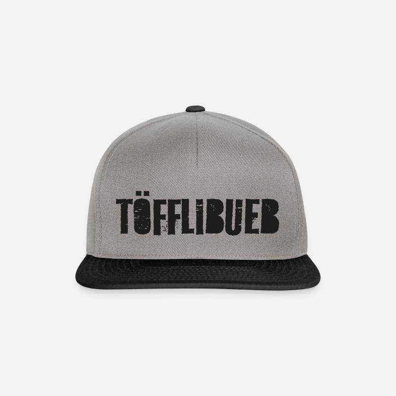 Schweizerdeutsch Töfflibueb Schwarz - Snapback Cap - Graphit/Schwarz