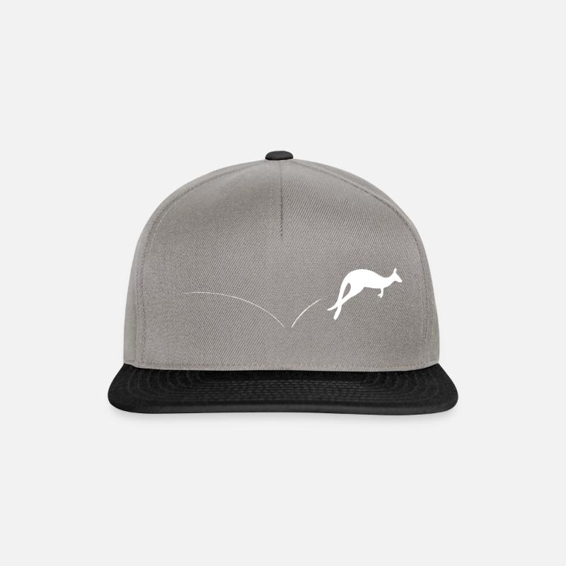 Känguru weiß - Snapback Cap - Graphit/Schwarz