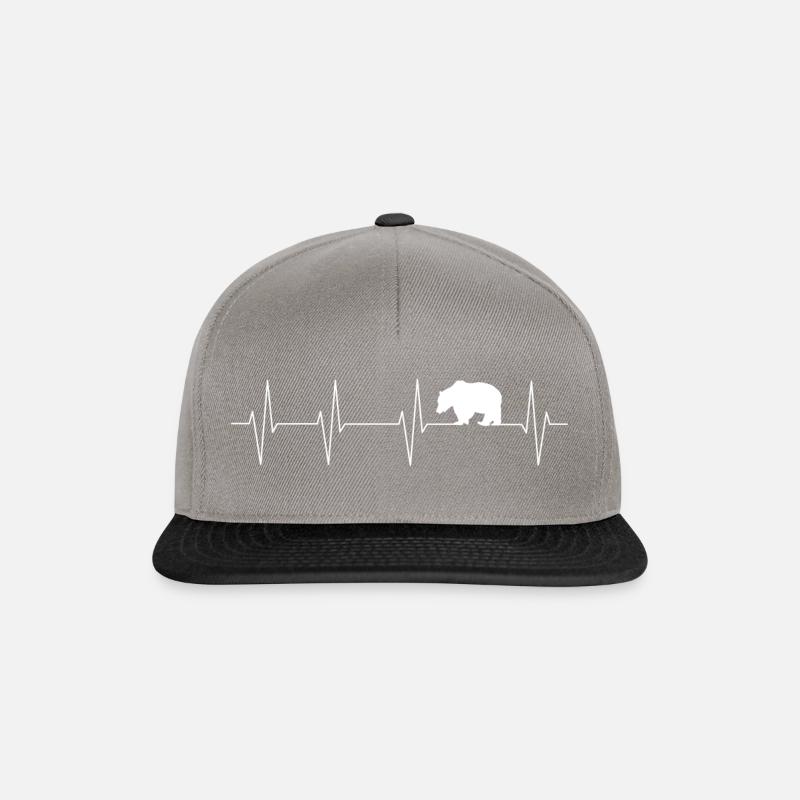 Bär Herzschlag - Snapback Cap - Graphit/Schwarz