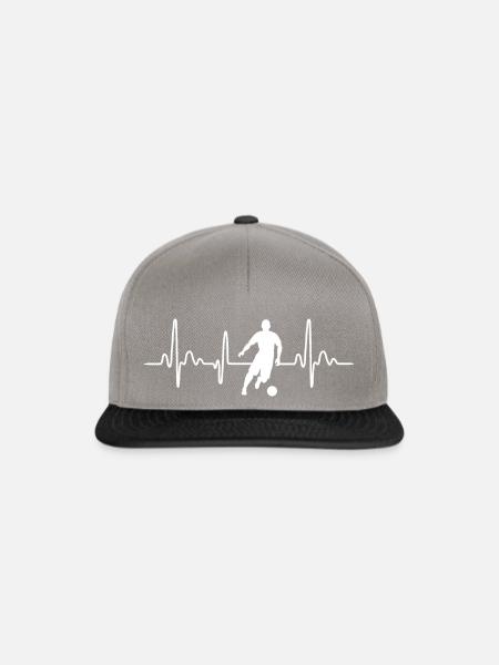Fußballer Fußballspieler Fußball Herzschlag - Snapback Cap - Graphit/Schwarz