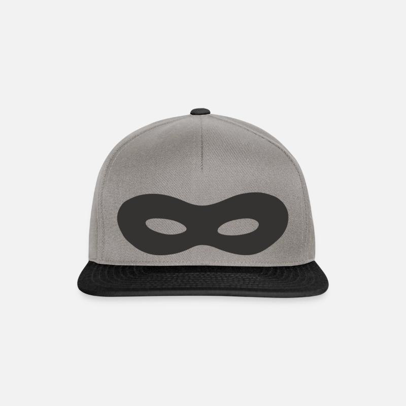 Graue klassische Superhelden-Maske - Snapback Cap - Graphit/Schwarz