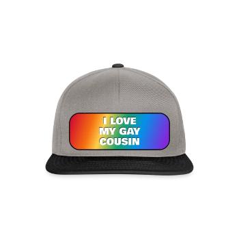 Ich liebe meinen schwulen Cousin - Snapback Cap - Graphit/Schwarz - Vorne