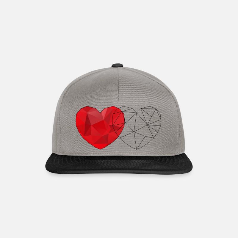 Geometric heart - Snapback Cap - graphite/black