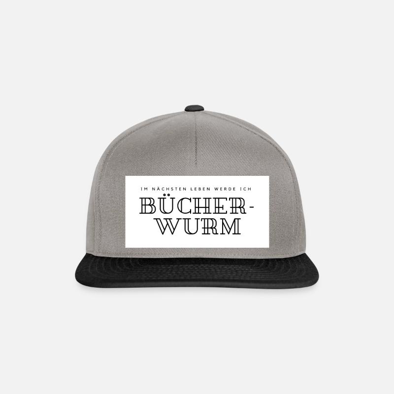 Bücherwurm - Snapback Cap - Graphit/Schwarz