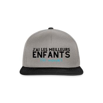 J'ai les meilleurs enfants du monde.cadeau famille - Casquette snapback - gris graphite/noir - Devant