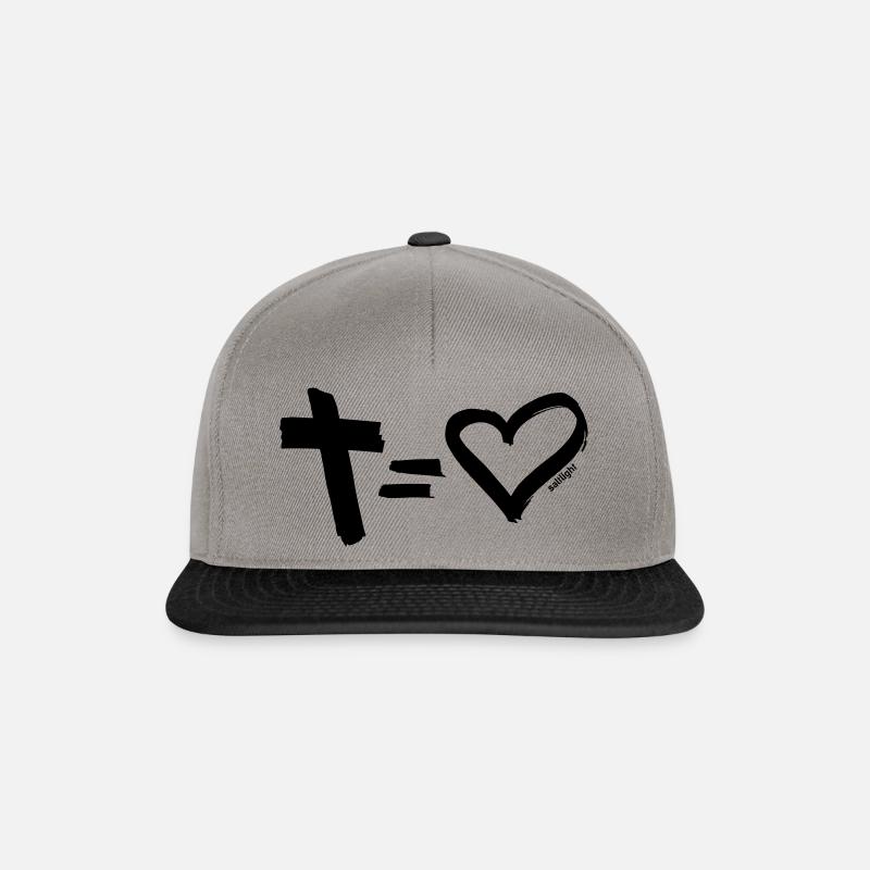 Croix = Coeur NOIR - Casquette snapback - gris graphite/noir