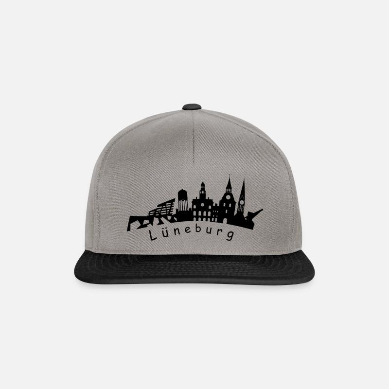 Lüneburg Skyline - Snapback Cap - Graphit/Schwarz
