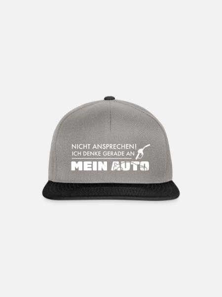 Nicht ansprechen! Ich denke gerade an mein Auto! - Snapback Cap - Graphit/Schwarz