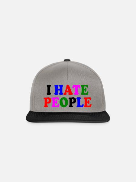 I hate people - Snapback Cap - Graphit/Schwarz