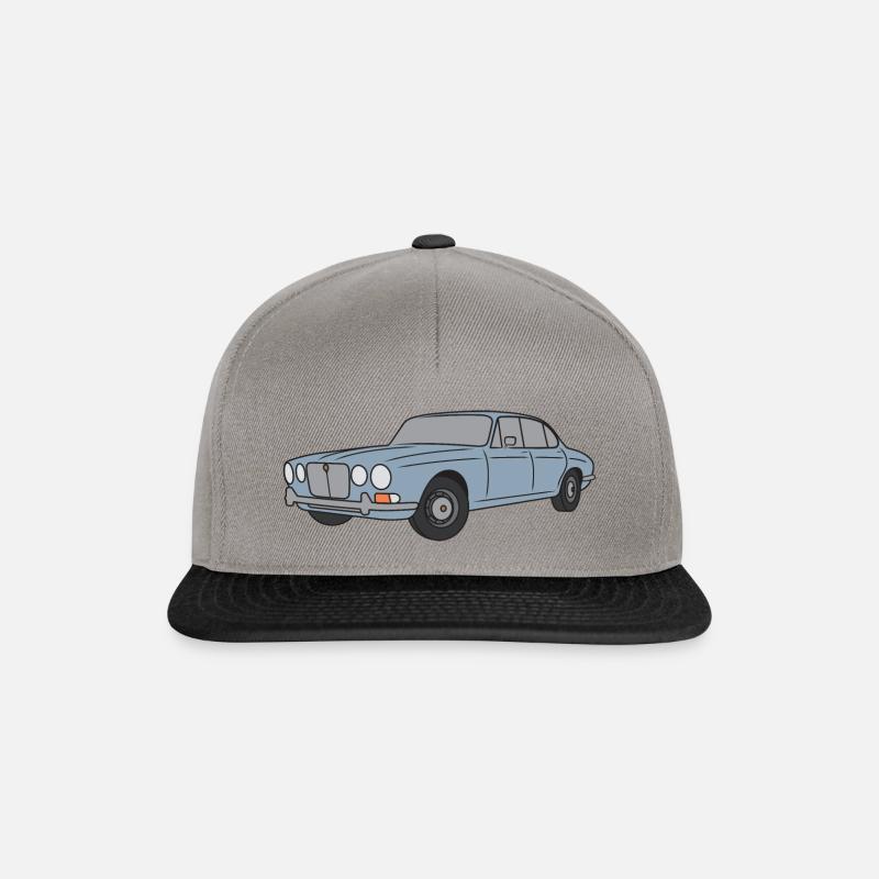 70s Jaguar XJ Silver Grey - Simple - Snapback Cap - graphite/black