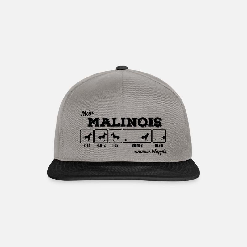 Mein Malinois - zuhause klappts - Snapback Cap - Graphit/Schwarz