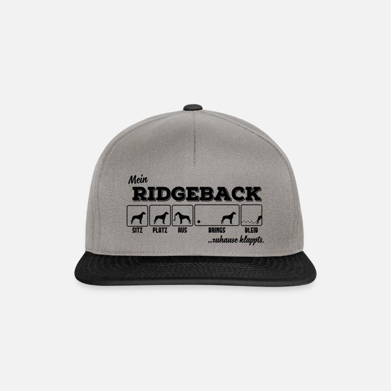 Mein Ridgeback - zuhause klappts - Snapback Cap - Graphit/Schwarz