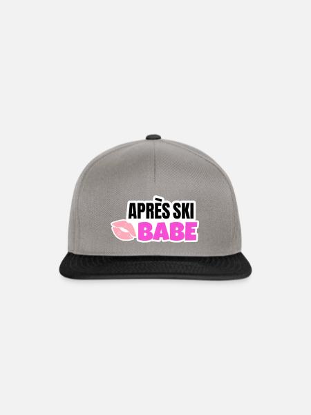 Apres Ski babe Girl Maedels Spass Ski Skigebiet - Snapback Cap - Graphit/Schwarz