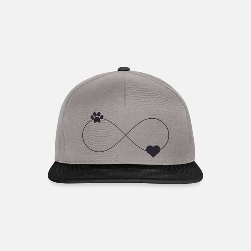 Paw and heart infinity sign - Snapback Cap - Graphit/Schwarz