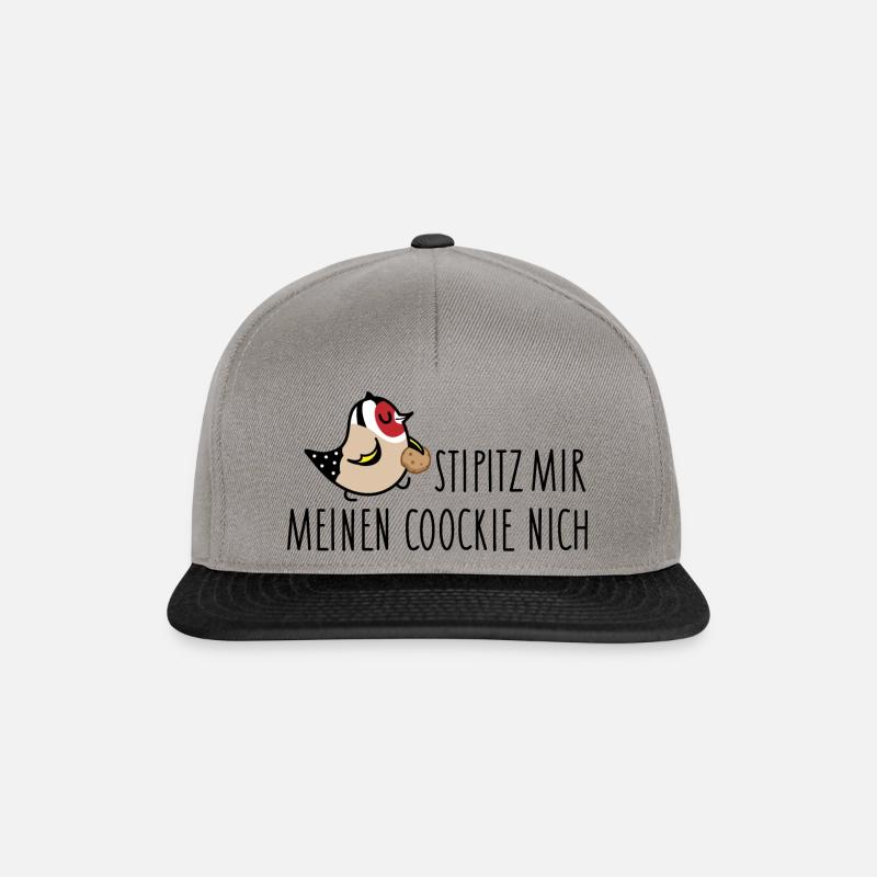 Vogel Stiglitz mit Cookie - Snapback Cap - Graphit/Schwarz