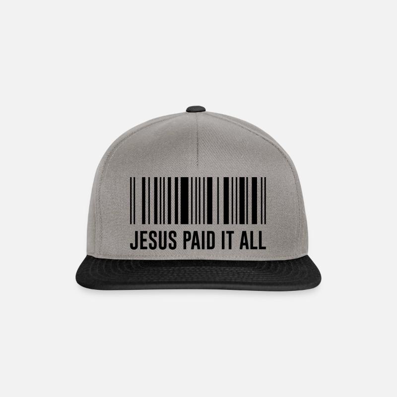 Jesus paid it all Spruch Humor Strichcode - Snapback Cap - Graphit/Schwarz