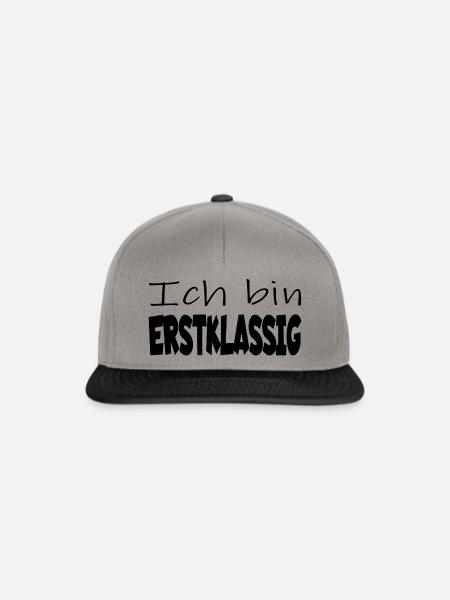 Erste Klasse Einschulung Erstklässler - Snapback Cap - Graphit/Schwarz