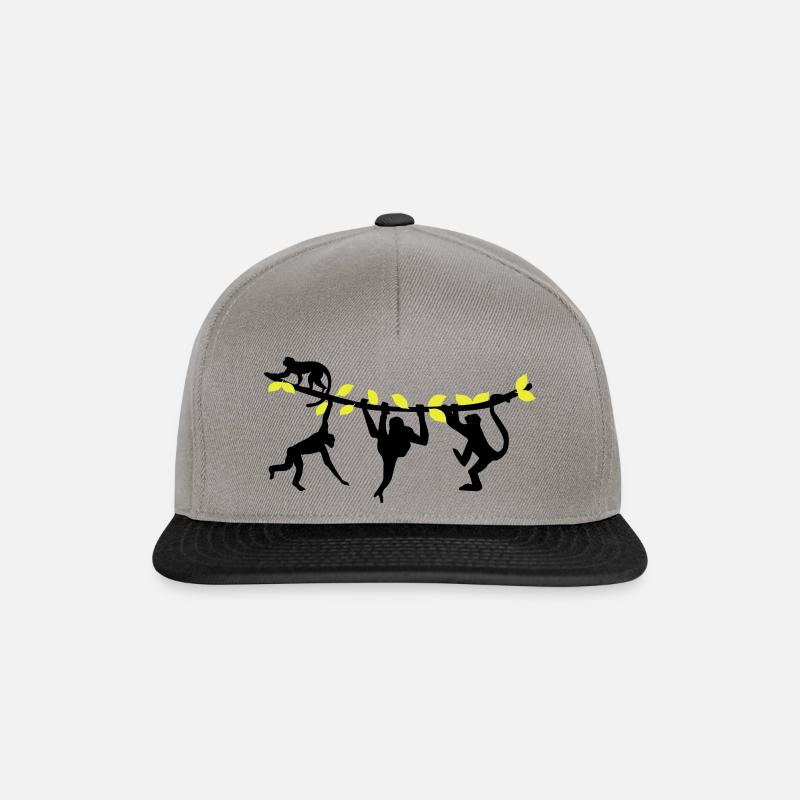 climbing monkeys - monkey - singe - Casquette snapback - gris graphite/noir