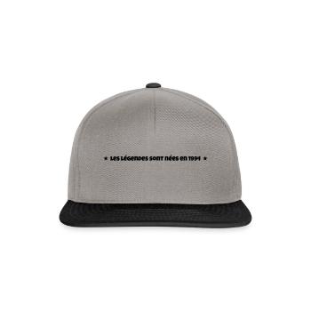Les légendes sont nées en 1994 - Casquette snapback - gris graphite/noir - Devant