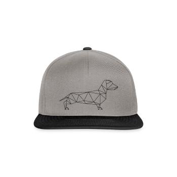 Geometric Wiener - Geometrischer Dackel schwarz - Snapback Cap - Graphit/Schwarz - Vorne